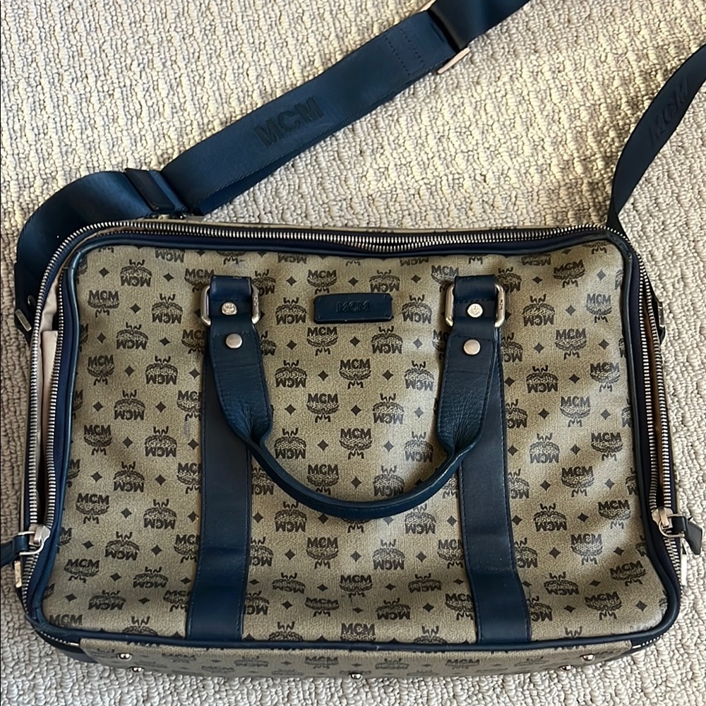 MCM Tan and Navy Women's or Men’s Bag